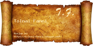 Tolnai Fanni névjegykártya
