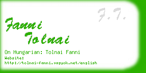 fanni tolnai business card